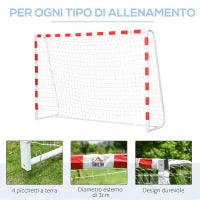 Rete da Calcio, Porta da Calcio e Calcetto in Plastica PE per Adulti e Bambini, 302x83x201cm
