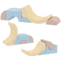 Set 5 Costruzioni Morbide per Bambini 1.5-8 Anni, in Tessuto Effetto Velluto e Spugna, Multicolore