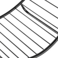 Portalegna in Metallo per Interni ed Esterni per Camino, Porta Legna da Interno con Forma a Cesto, 45x29.5x47cm, Nero