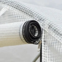 Serra a Tunnel per Orto 3x2x2m con Copertura in PE, 2 Porte e Struttura in Acciaio, Bianco