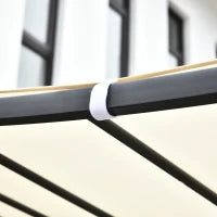 Gazebo Pergola 3x3m da Giardino con Tenda Impermeabile Crema