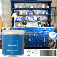 Smalto1968 base acqua gesso antico shabby chic finitura opaca multicolore l 0.5 *** colore- blu, confezione 1