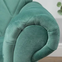 Divano 2 Posti Design Vintage Rétro in Legno e Velluto, 148 x 72 x 76 cm, Verde