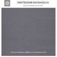 Tetto di Ricambio per Gazebo 3x3m a 2 Livelli e Resistente ai Raggi UV, Grigio Scuro