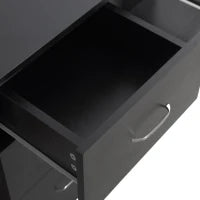 Scrivania PC con 3 Ripiani e 3 Cassetti per Camera e Ufficio, in Legno MDF, 120x49x72 cm, Nera