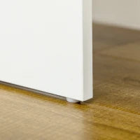 Toeletta da Trucco con Specchio, Tavolo da Trucco, Sgabello, 4 Cassetti e 4 Ripiani, Bianco