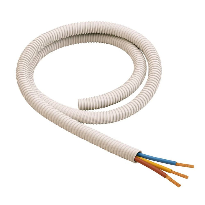 Tubo guaina spiralata grigia flessibile in pvc 5 metri per cavi elettrici *** diametro 16 millimetri, confezione 1