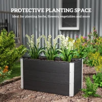 Fioriera Vaso per Piante e Colture in Legno e Plastica 100x50x50cm Grigio