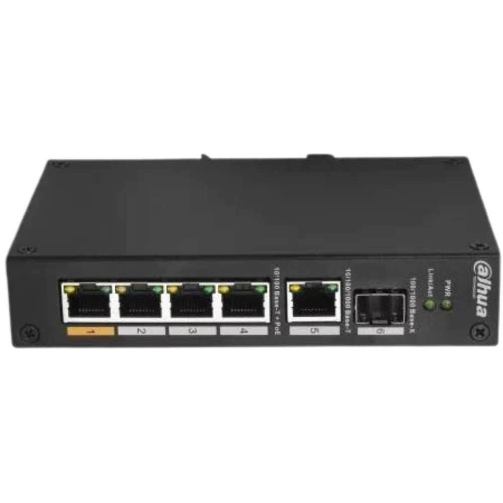 Switch di rete industriale 4 porte poe + 1 sfp + 1 uplink 1000mbps