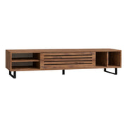 Sovico, Mobile Porta tv un Ripiano, 160x40x35h cm Marrone Rovere