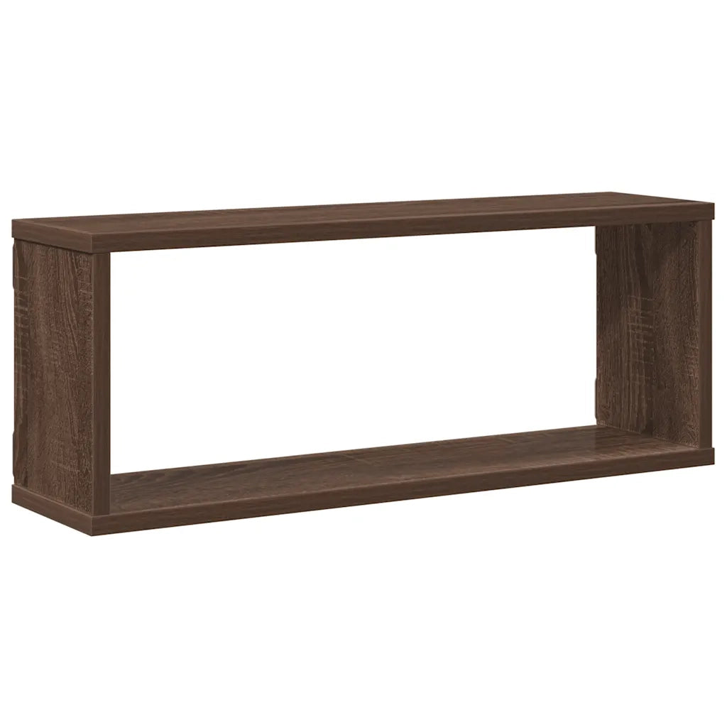 Mensole Cubo Muro 4pz Rovere Marrone 60x15x23 cm in Multistrato 815931