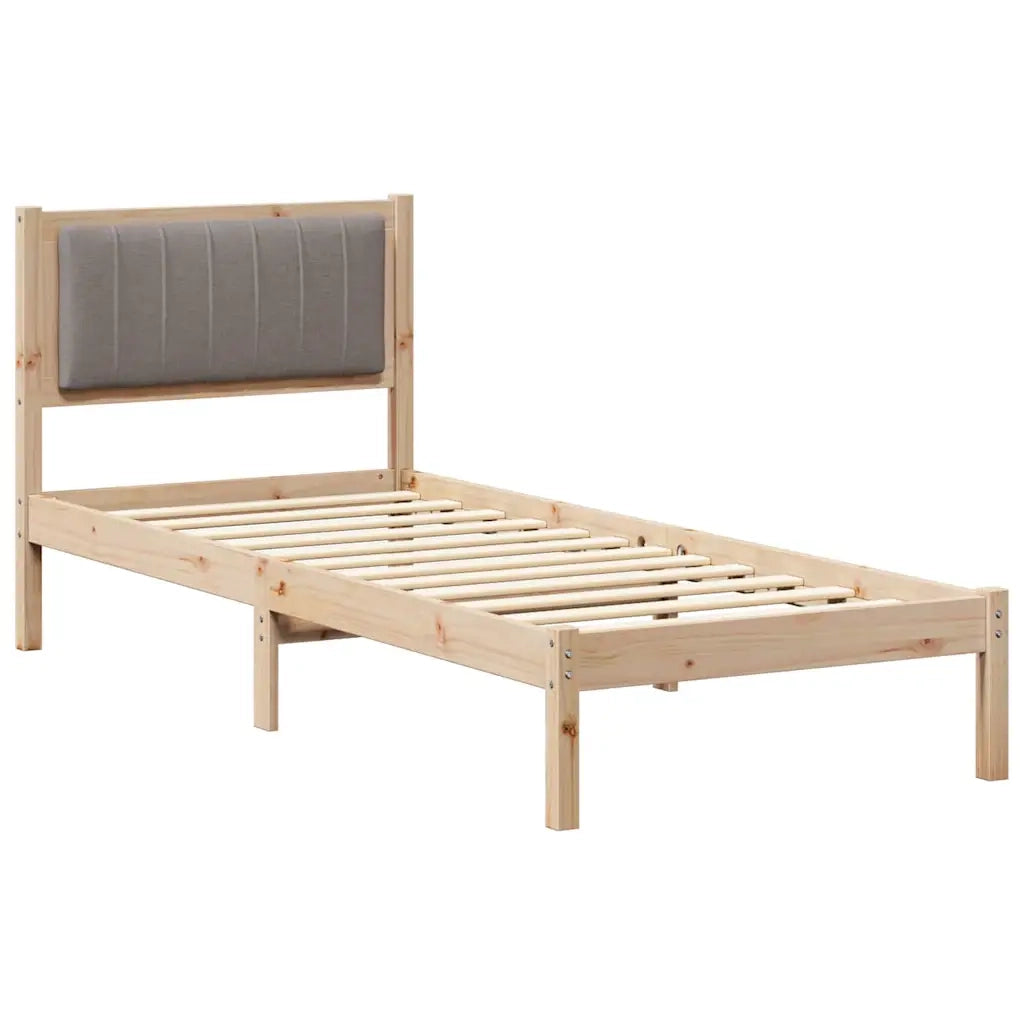 Letto con Testiera Rivestita Talpa 75 x 190 cm Pino massello 878302