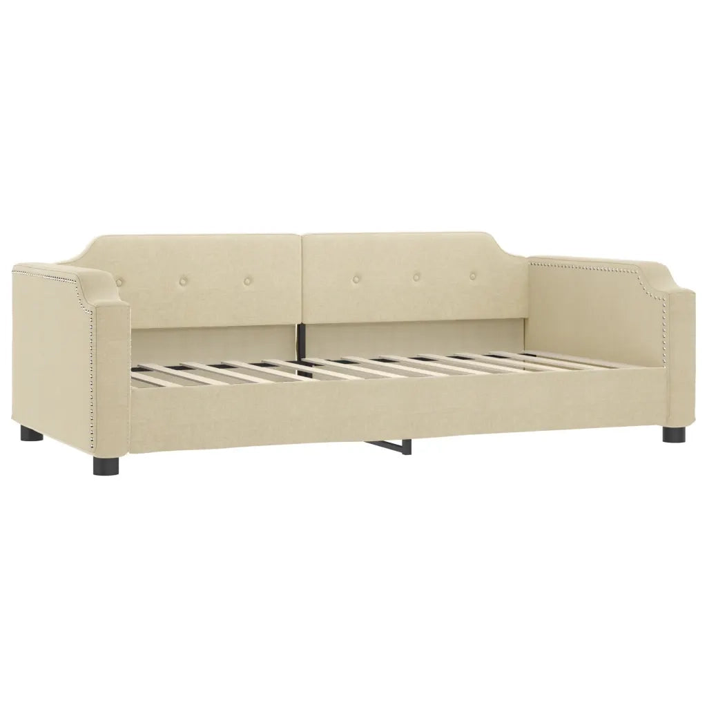Divano Letto con Letto Estraibile-Sofa Letto-Daybed Crema 80x200 cm Tessuto 470976