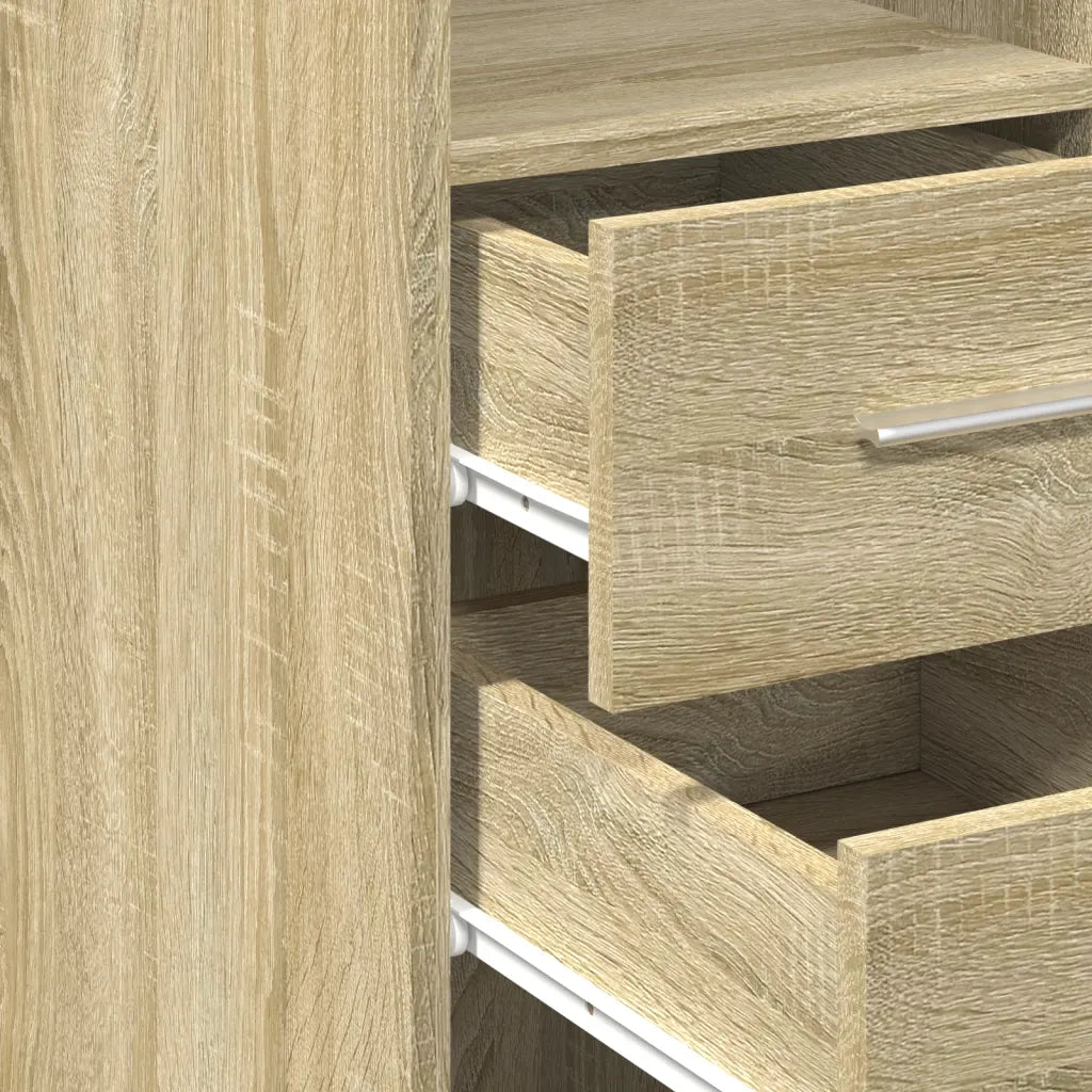 vidaXL Credenza Rovere Sonoma 50x42,5x185 cm in Legno Multistrato