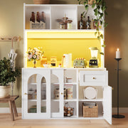 ARMADIO ALTO con LED 120x35x167 cm Bianco MDF e Pannello di legno