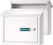 Cassa Postale in Acciaio Zinato Dimensione M (DIN A4) Fessura per Lettere Bianco - Ingresso per Lettere per Posta - V-4071 V4071