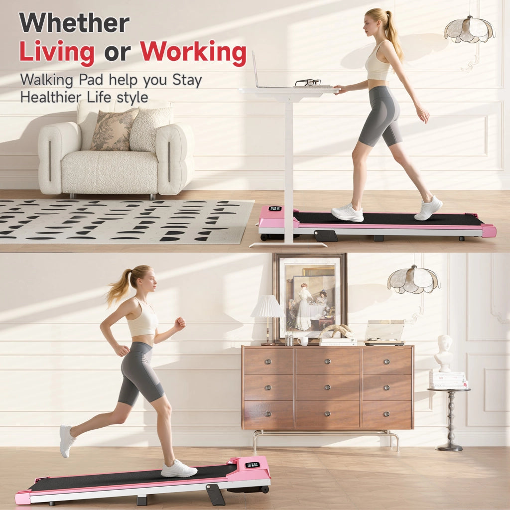 Tapis roulant 2 in 1, Tapis roulant portatile  con telecomando, 8 km/h, capacità di carico 120 kg, super silenzioso, display LED, 2,5 HP