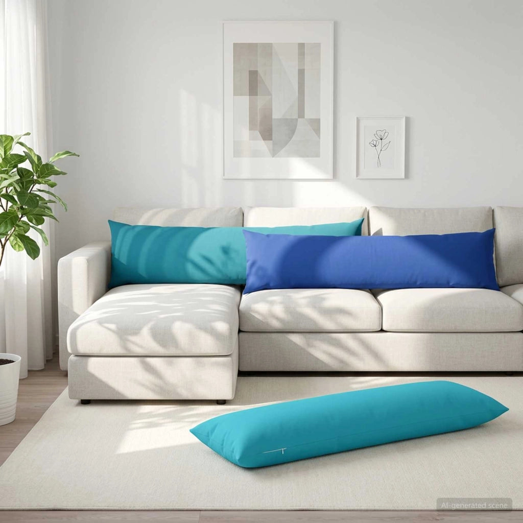 Cuscino con cuscino HEERLEN Turchese 40 x 145 cm Poliestere 926257