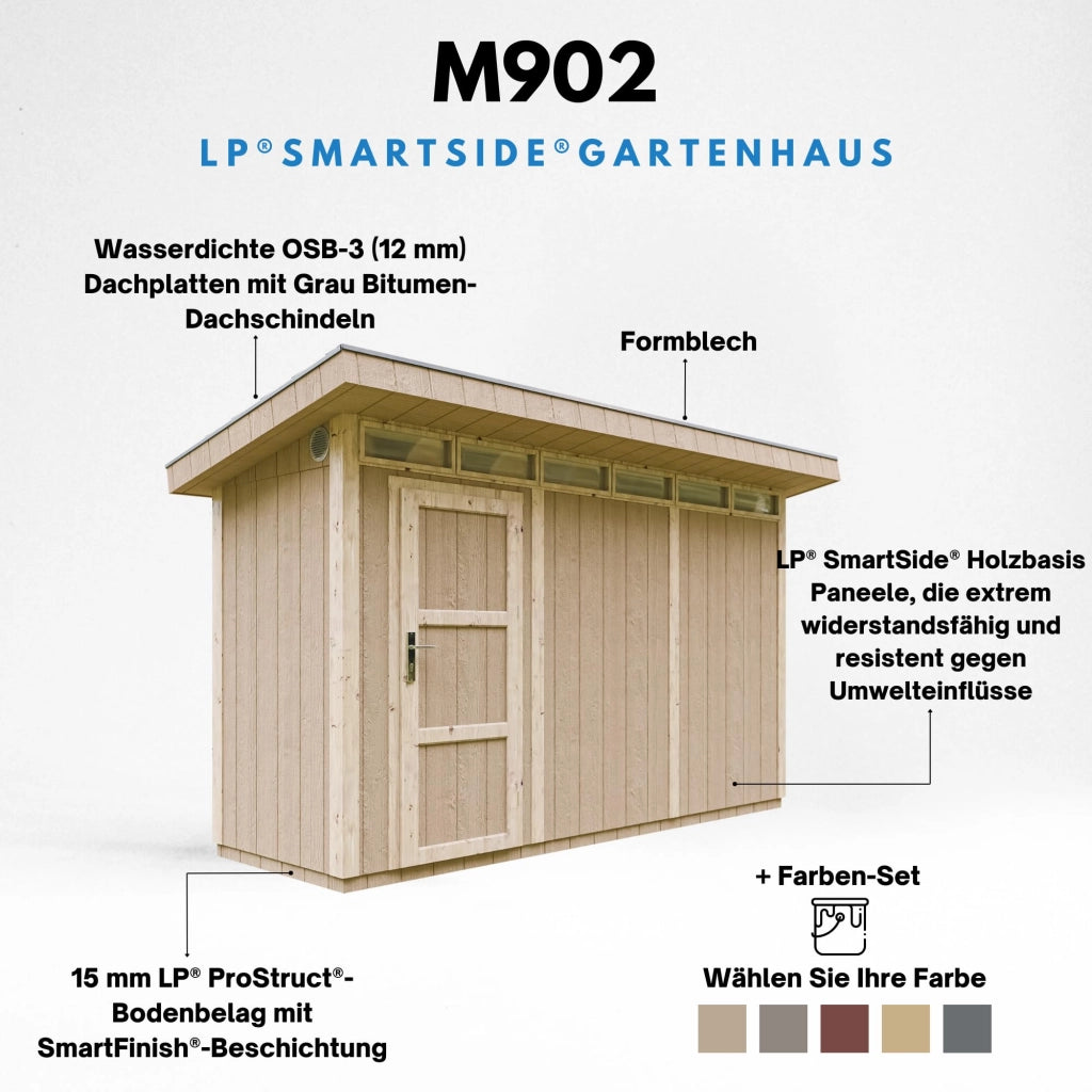 Casetta da Giardino di QUALIT? PREMIUM 4,3m?²-L161xW411cm - TIMBELA M902-CAVERN STEEL