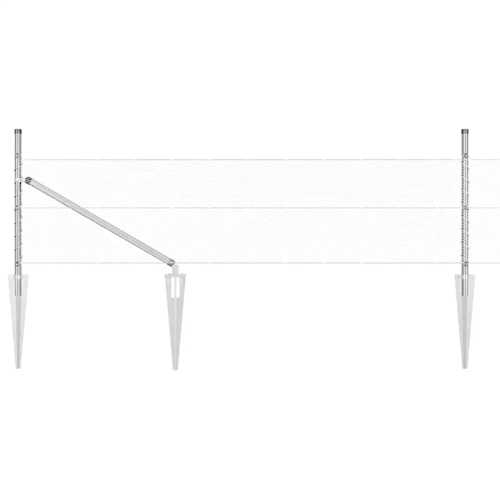 Palo della recinzione Argento 50 x 0,4 m (rete 13 mm) Acciaio