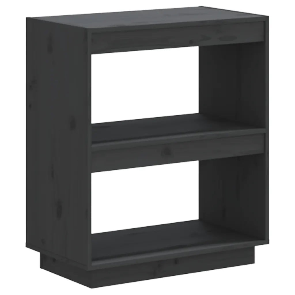 Libreria-Scaffale per Libri-Mobile di Stoccaggio Grigia 60x35x71 cm in Legno Massello di Pino