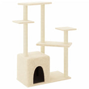 Tiragraffi per gatti torre per arrampicata giocattolo piattaforma per arrampicata con tiragraffi in sisal 107,5 cm crema 02_0022451