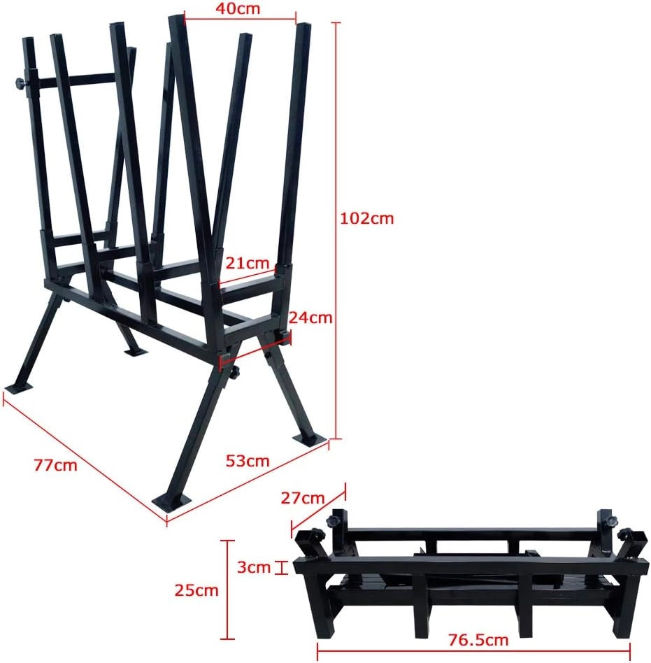 Cavalletto per seghe a mano, colore nero, 77 x 53 x 102 cm