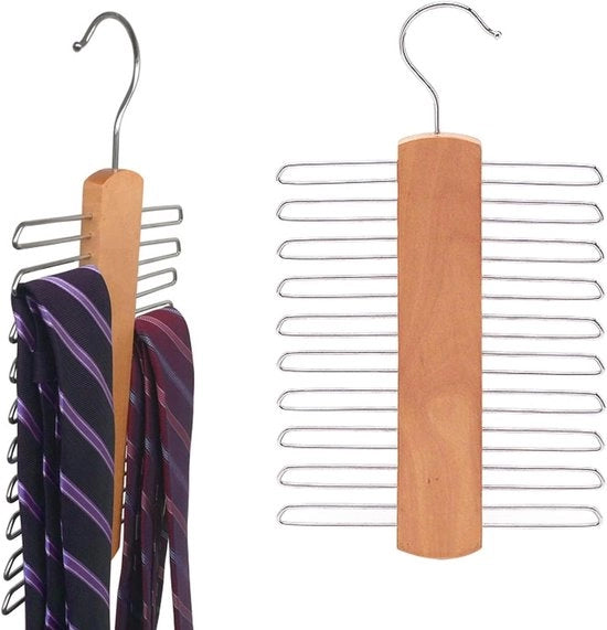 Raccoglitore a 2 Delti per Sciarpe con 20 Ganci per l'Organizzazione e la Conservazione di Foulard, Cinture e Sciarpe