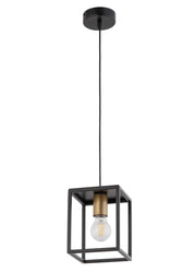 Lampada a sospensione loft nero/oro Vigo 1xE27 Sigma