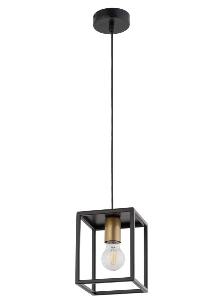 Lampada a sospensione loft nero/oro Vigo 1xE27 Sigma