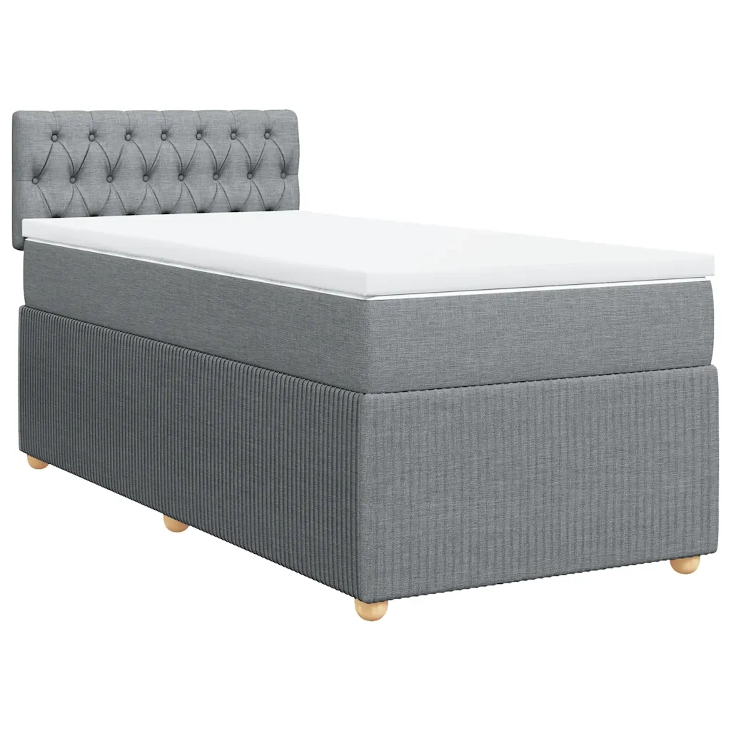 Giroletto a Molle con Materasso Grigio Chiaro 90x190 cm Tessuto 3289618
