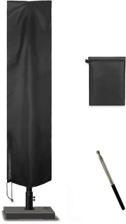 Parasole - Ombrellone resistente al tempo - Ombrellone impermeabile - con chiusura a cerniera e manico - 190cm×50cm×30cm - Resistente al tempo Robusto - Resistente ai raggi UV - Adatto per patio, giardino, mercato dell'orto - nero