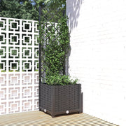 Fioriera da giardino con traliccio-Vaso da Esterno-Vaso con Griglia nera 40x40x136 cm PP