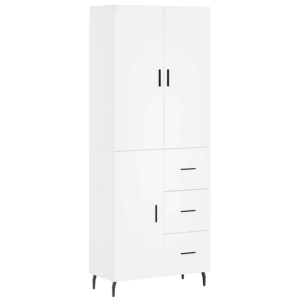 Buffet credenza cassettiera mobiletto mobile contenitore organizer cucina soggiorno salotto alto 69,5 x 34 x 180 cm legno ingegnerizzato bianco 02_0032588