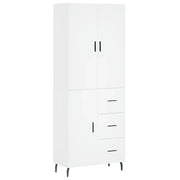 Buffet credenza cassettiera mobiletto mobile contenitore organizer cucina soggiorno salotto alto 69,5 x 34 x 180 cm legno ingegnerizzato bianco 02_0032588