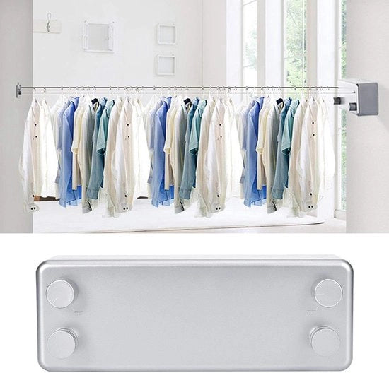 Linea di abbigliamento in plastica e alluminio con maniglia in acciaio inossidabile per uso indoor e outdoor con cavo di corda per hotel, casa, balcone e bagno.
