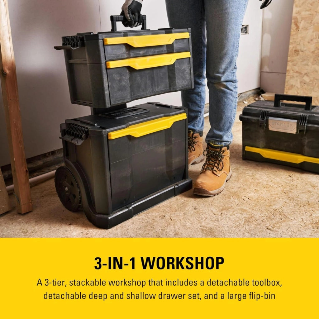 Mobile Portautensili 3 in 1 su Ruote Stanley Cm 48X34 H.cm 86 179206