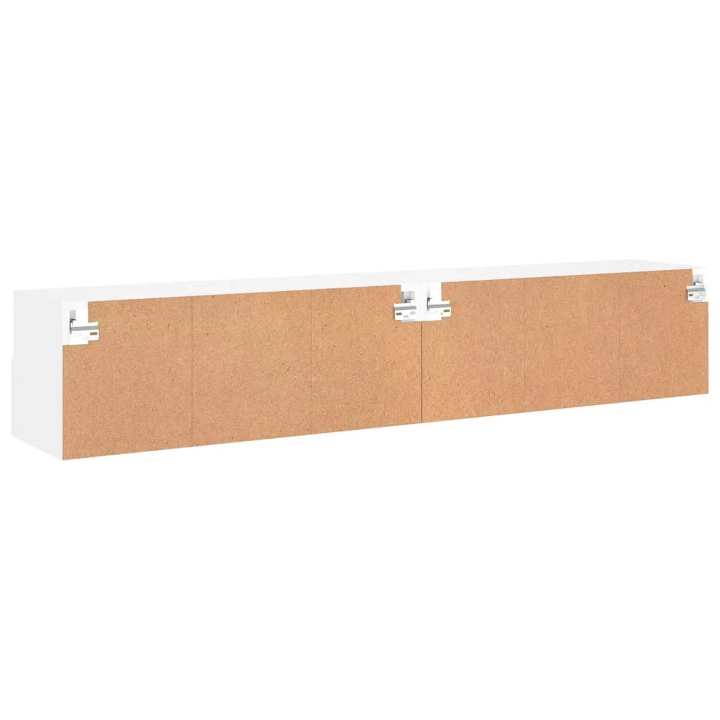 Mobile TV multimediale da parete mensola TV credenza TV per sala da pranzo soggiorno camera da letto 2 pezzi 80 x 30 x 30 cm legno ingegnerizzato bianco 02_0028930