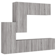 Mobili TV a Muro 5pz | Armadietto TV | Mobile Porta TV Grigio Sonoma in Legno Multistrato