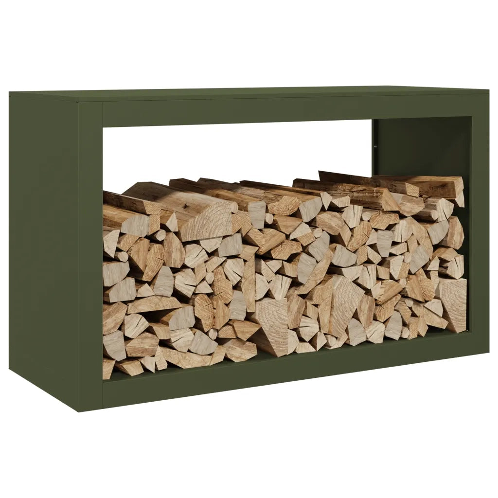 Rastrelliera per Legna da Ardere-Portalegna Verde 100x40x60 cm in Acciaio