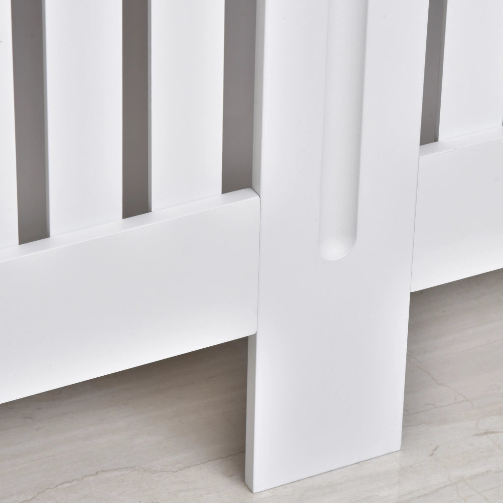 EasyComfort Copritermosifone a Doghe in MDF per Casa e Ufficio, 152x19x81 cm, Bianco