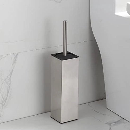 Sostegno per Spazzola da Bagno in Alluminio Inox SUS304, Fissato, Stabile, per Pulizia a Profondità, con Spazzola e Sostegno per Bagno, Progetto Spaziale, Inox SUS304.
