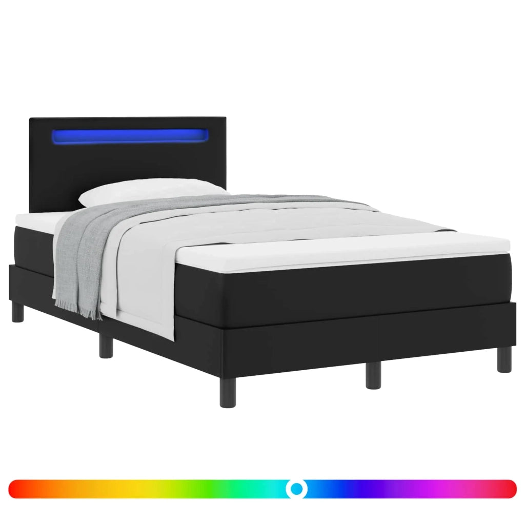 Letto a molle con materasso Nero 120 x 200 cm Pelle sintetica 3339044