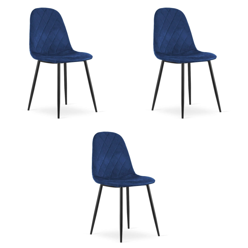 Valora DAPI CHAIR Sedie ergonomiche moderne in velluto blu navy x3