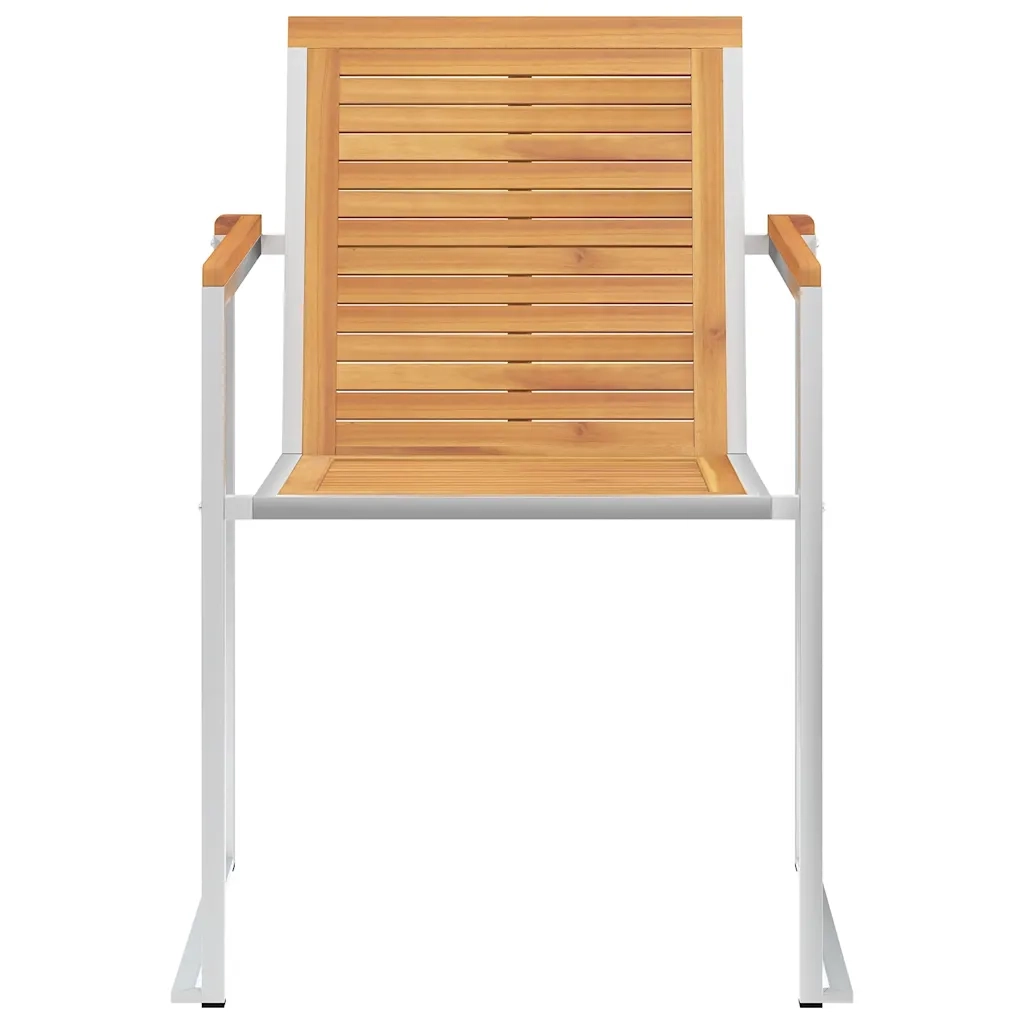 Sedie da Giardino 8 pz Legno Massello di Teak e Acciaio Inox