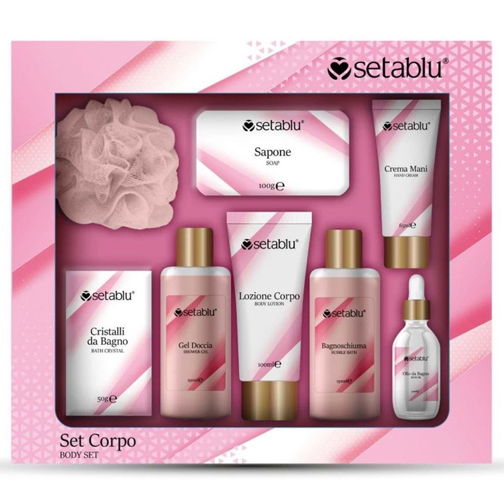 Trade Shop - Set Idea Regalo Da 8 Pz Per Cura Corpo Mani Donna Per Detergere Idratare Profumare Pelle -