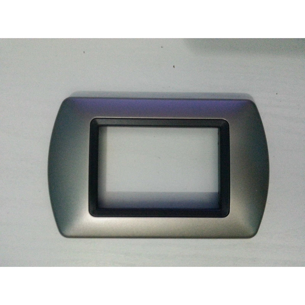 Trade Shop - Placchette Placche In Abs Compatibili Per Master Modo Colorra Placca Copriprese - Cromo Satinato -4 Fori     -