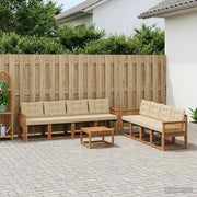 Set di divani da esterno 9 pz Naturale e Beige 3381861