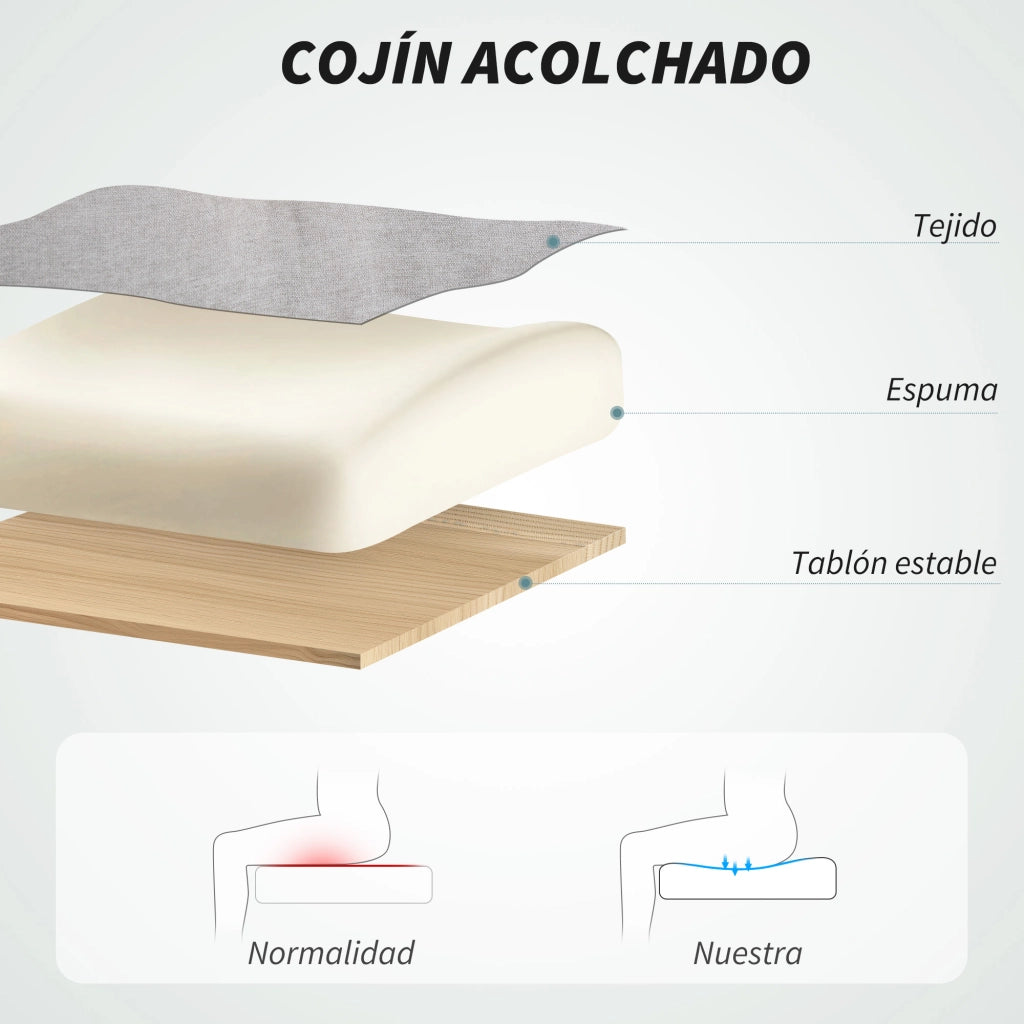 Sedia da Ufficio Imbottita con Braccioli Regolabile in Altezza ¨C Zephmum ¨C Grigio 66x67x113-121 cm