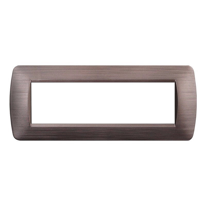 Placca Plastica Serie Space 7P Colore Bronzo Satinato Compatibile Con Bticino Living Light